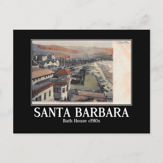Santa Barbara CA Panorama Uitzicht jaren 1910 Briefkaart (Voorkant)