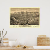 Santa Barbara, CA Panoramic Map - 1877 Poster (Keuken)
