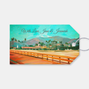 Santa Barbara, CA - Stearns Wharf Cadeaulabel