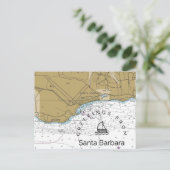 Santa Barbara CA Yacht Chart Briefkaart (Staand voorkant)
