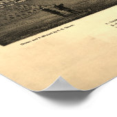 Santa Barbara Cal. 1877 Antiek panoramische kaart Poster (Hoek)