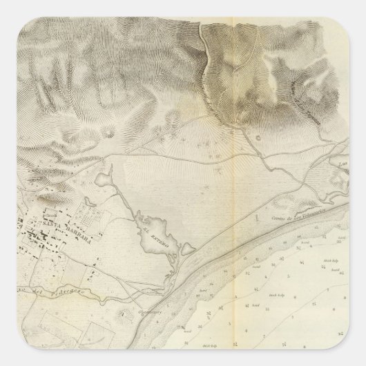 Santa Barbara, Calif Vierkante Sticker (Voorkant)