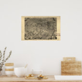 Santa Barbara California 1896 Panoramic Map Poster (Keuken)