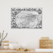 Santa Barbara California 1898 Panoramic Map Poster (Keuken)
