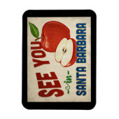 Santa Barbara California Apple - Vintage Travel Magneet (Verticaal)