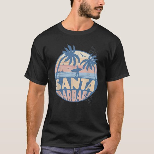 Santa Barbara California Beach Surf Summer Vacatio T-shirt (Voorkant)