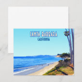 Santa Barbara California Butterfly Beach Kaart (Voorkant / Achterkant)