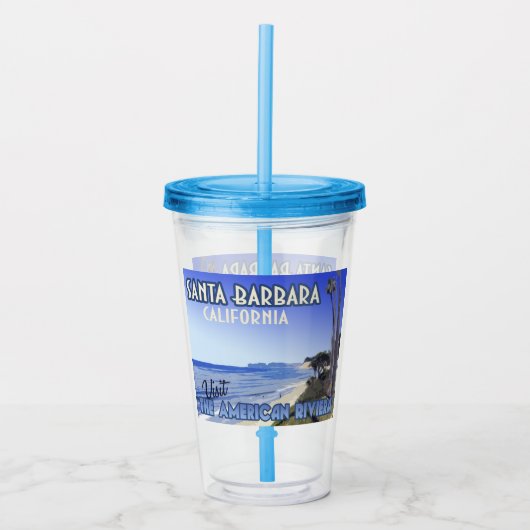Santa Barbara California Butterfly Beach Montecito Acryl Drinkbeker (Voorkant)