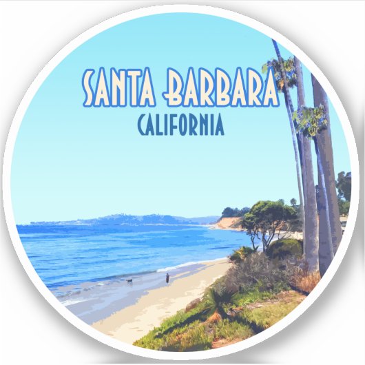 Santa Barbara California Butterfly Beach Montecito Sticker (Voorkant)