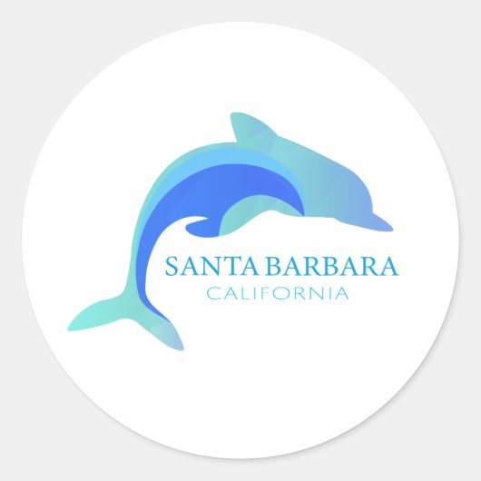 Santa Barbara California Classic Ronde Sticker (Voorkant)