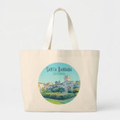 Santa Barbara California Courthouse Waterverf Grote Tote Bag (Voorkant)