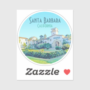 Santa Barbara California Courthouse Waterverf Sticker