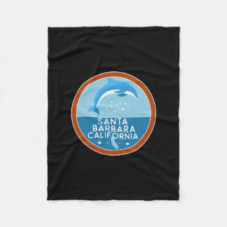 Santa Barbara California Dolphin Ca Vacation Souve Fleece Deken