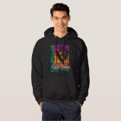 Santa Barbara California Retro Sunset Beach Surven Hoodie (Voorkant volledig)