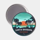 Santa Barbara California Retro Sunset Souvenirs 60 Magneet (Voorkant / Achterkant)