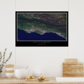 Santa Barbara California Satellite Poster Map (Keuken)