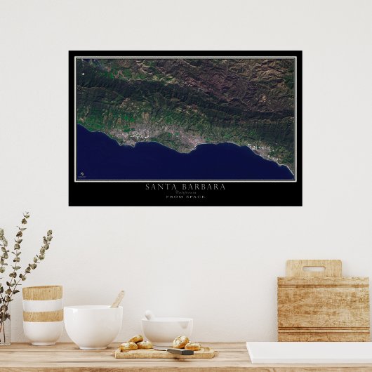 Santa Barbara California Satellite Poster Map (Keuken)