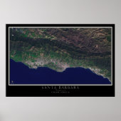 Santa Barbara California Satellite Poster Map (Voorkant)