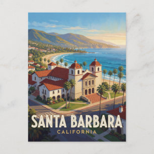 Santa Barbara California Spaanse stijl reizen Briefkaart