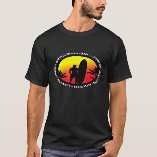 Santa Barbara California Surf Fans Premium T-shirt (Voorkant)