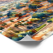 Santa Barbara California Travel Places waterverf Poster (Hoek)