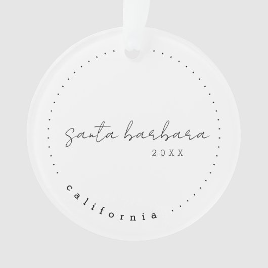Santa Barbara, California Travel USA Simple Ornament (voorkant)