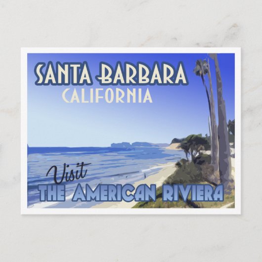 Santa Barbara California Vintage Travel Briefkaart (Voorkant)