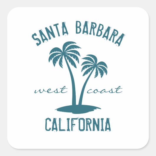 Santa Barbara California West Coast Vierkante Sticker (Voorkant)
