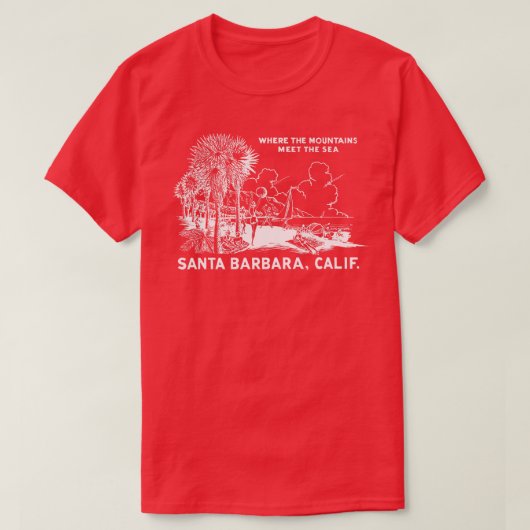 Santa Barbara Californië 1950 T-shirt (Design voorkant)