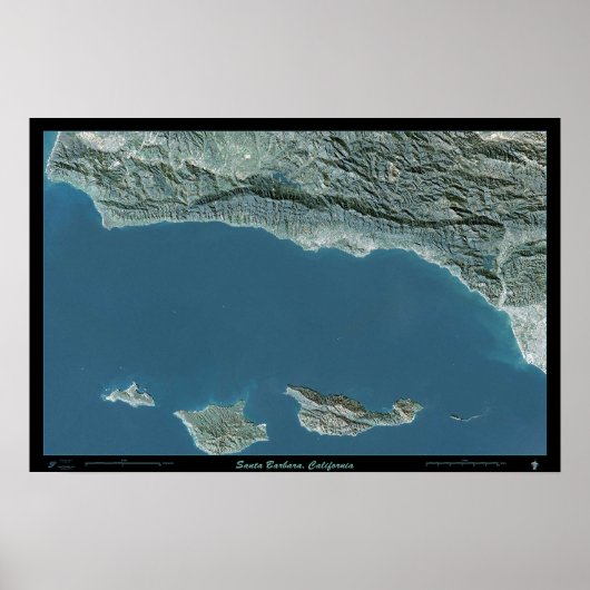 Santa Barbara, Californië-satellietfoto poster (Voorkant)