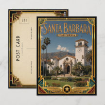 Santa Barbara Californië Vintage Art Deco Gouden T