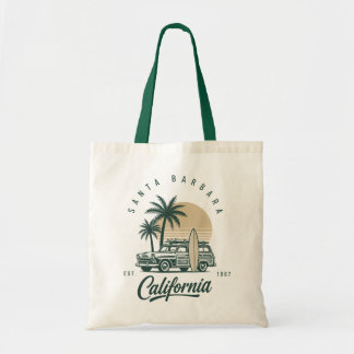 Santa Barbara Californië Vintage Surf Stationwagen Tote Bag