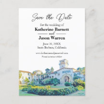 Santa Barbara Courthouse Save the Date Waterverf