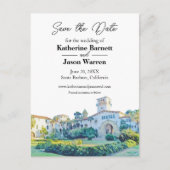 Santa Barbara Courthouse Save the Date Waterverf Briefkaart (Voorkant)