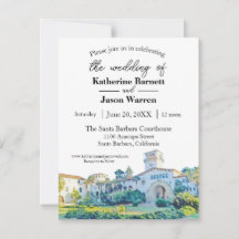 Santa Barbara Courthouse Waterverf Wedding