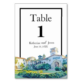 Santa Barbara Courthouse Waterverf Wedding Kaart