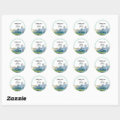 Santa Barbara Courthouse Waterverf Wedding Ronde Sticker (Vel)