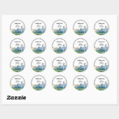 Santa Barbara Courthouse Waterverf Wedding Ronde Sticker (Vel)