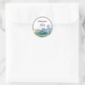 Santa Barbara Courthouse Waterverf Wedding Ronde Sticker (Tas)