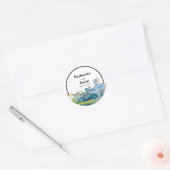 Santa Barbara Courthouse Waterverf Wedding Ronde Sticker (Envelop)