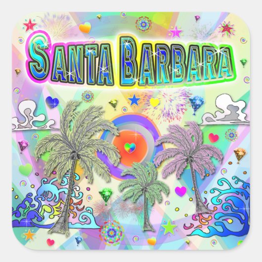 Santa Barbara Deep Dream Sticker (Voorkant)