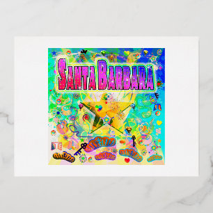 Santa Barbara Epoch Hour Ansichtkaart Folie Feestdagen Briefkaart