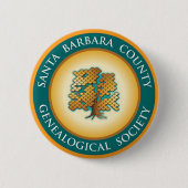 Santa Barbara Genealogical Society Button / Pin (Voorkant)