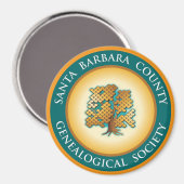 Santa Barbara Genealogical Society Magnet (Voorkant / Achterkant)