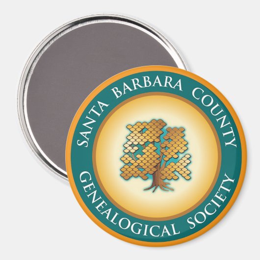 Santa Barbara Genealogical Society Magnet (Voorkant / Achterkant)