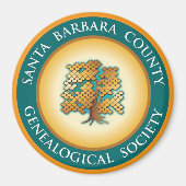 Santa Barbara Genealogical Society Magnet (Voorkant)