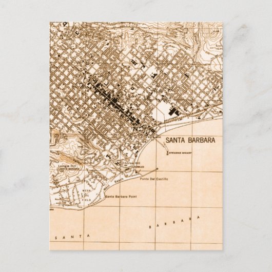Santa Barbara kaart verticaal briefkaart (Voorkant)