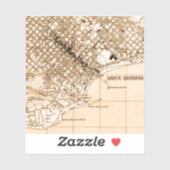 Santa Barbara  kaart verticaal briefkaart Sticker (Vel)