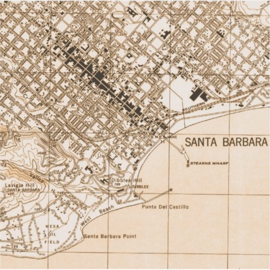 Santa Barbara  kaart verticaal briefkaart Sticker (Voorkant)