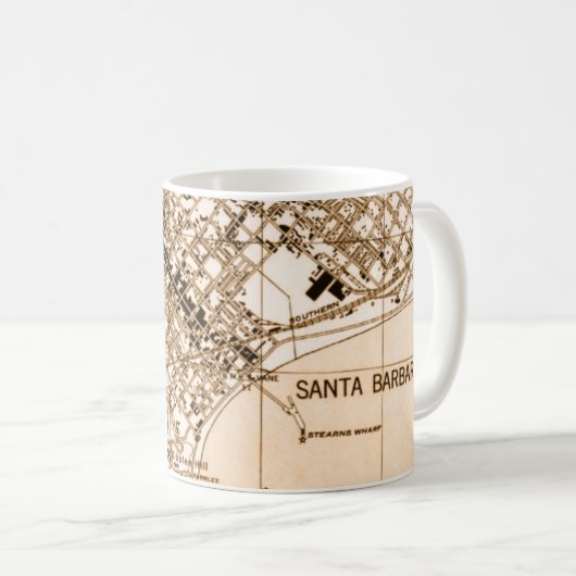 Santa Barbara  kaart verticale mok (Voorkant rechts)